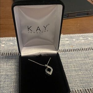 Kay Jewelers Silver and Black Pendant Necklace
